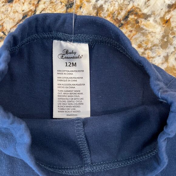 NWT Baby Essentials Navy & Grey Thanksgiving/Football Shirt & Pants - SIZE 12M - Picture 6 of 7